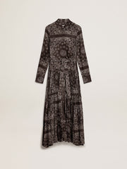 Golden Goose Anthracite-gray shirt dress with paisley print