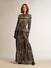 Golden Goose Anthracite-gray shirt dress with paisley print