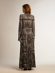 Golden Goose Anthracite-gray shirt dress with paisley print