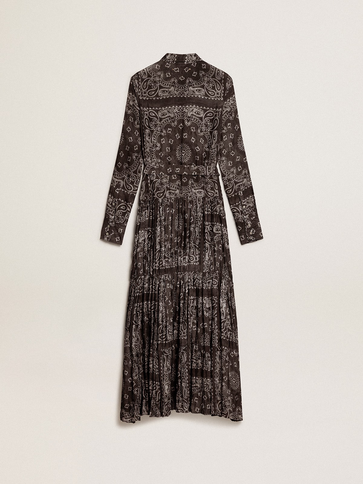 Golden Goose Anthracite-gray shirt dress with paisley print