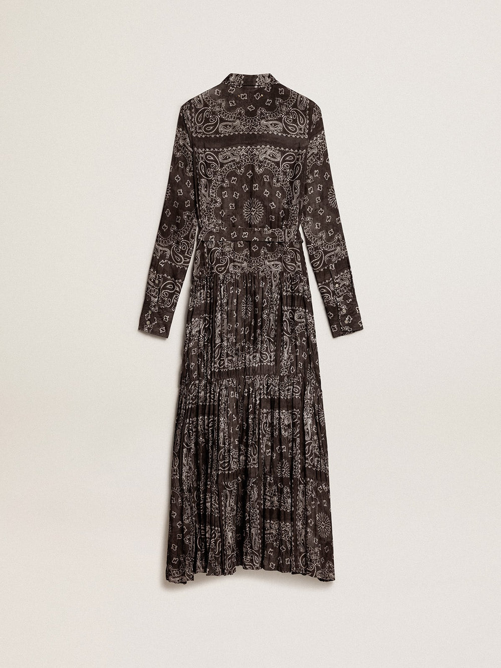 Golden Goose Anthracite-gray shirt dress with paisley print