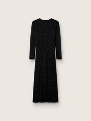 Golden Goose Women's long dress in black mesh with black sequins
