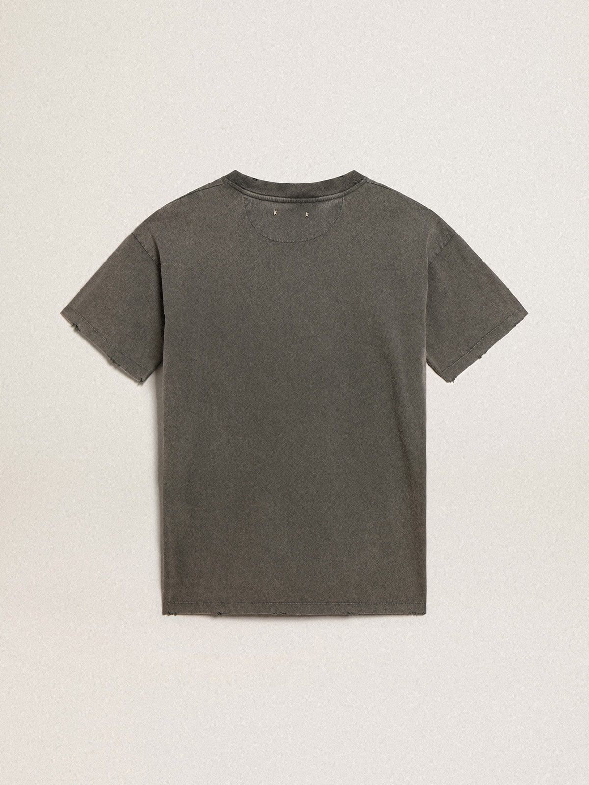 Golden Goose Women's gray T-shirt dress with distressed treatment