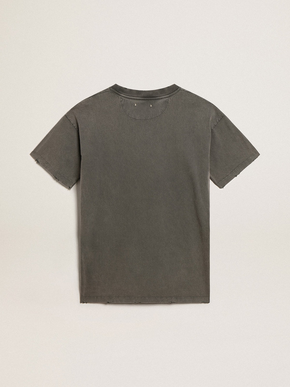 Golden Goose Women's gray T-shirt dress with distressed treatment