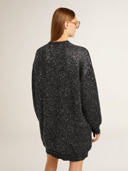 Golden Goose Women's black crew neck dress with all-over silver sequins