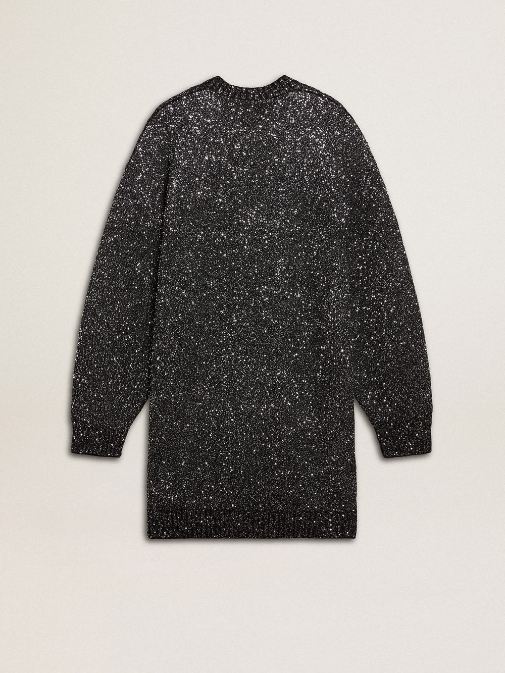 Golden Goose Women's black crew neck dress with all-over silver sequins