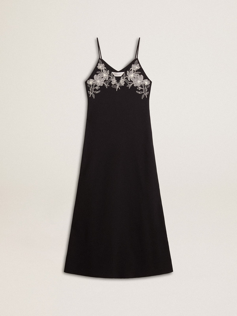 Golden Goose Women’s black slip dress with embroidery