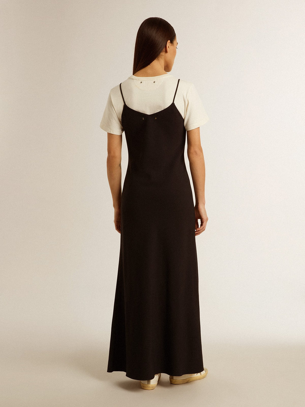 Golden Goose Women’s black slip dress with embroidery