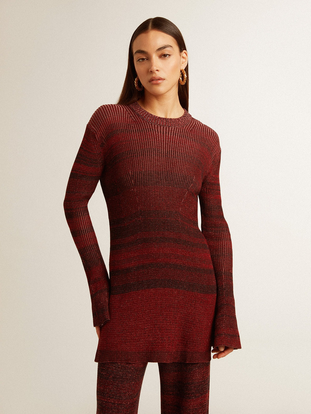 Golden Goose Irregular-striped cotton dress