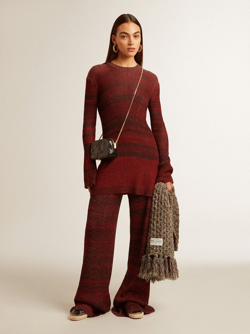Golden Goose Irregular-striped cotton dress