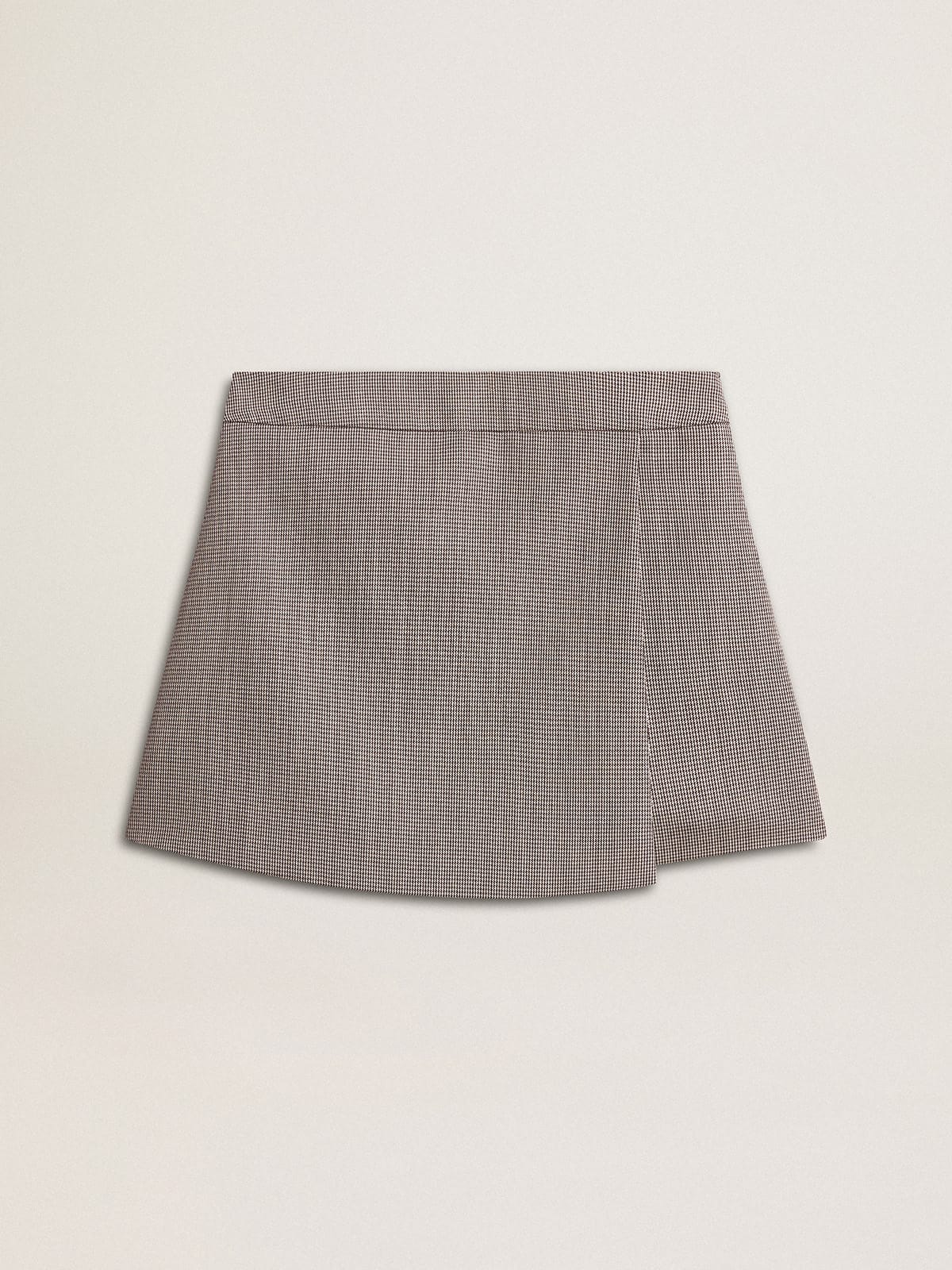 Golden Goose Women's gray mini shorts in houndstooth wool