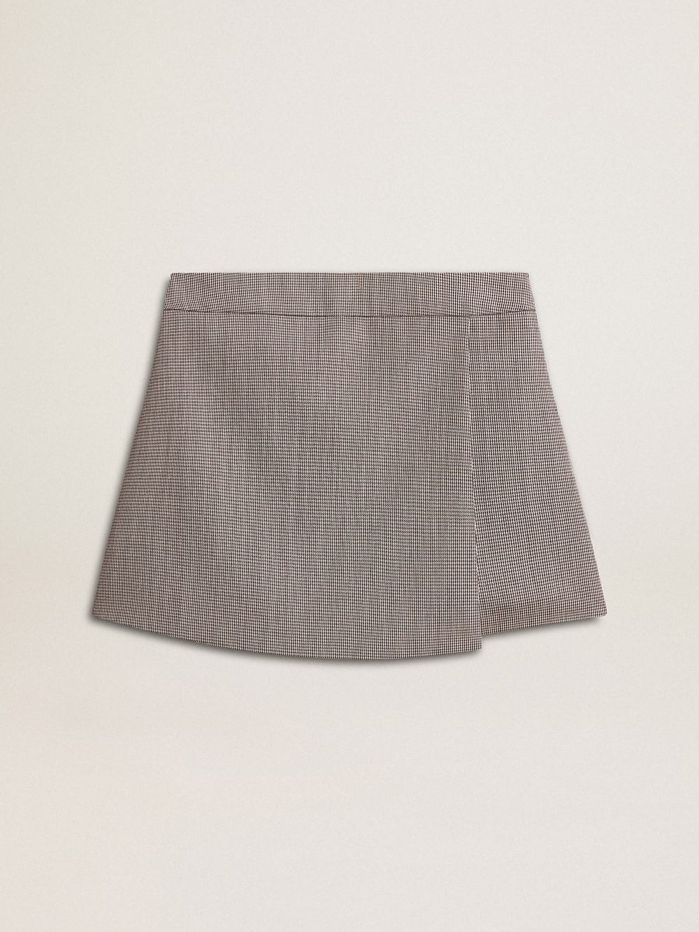 Golden Goose Women's gray mini shorts in houndstooth wool
