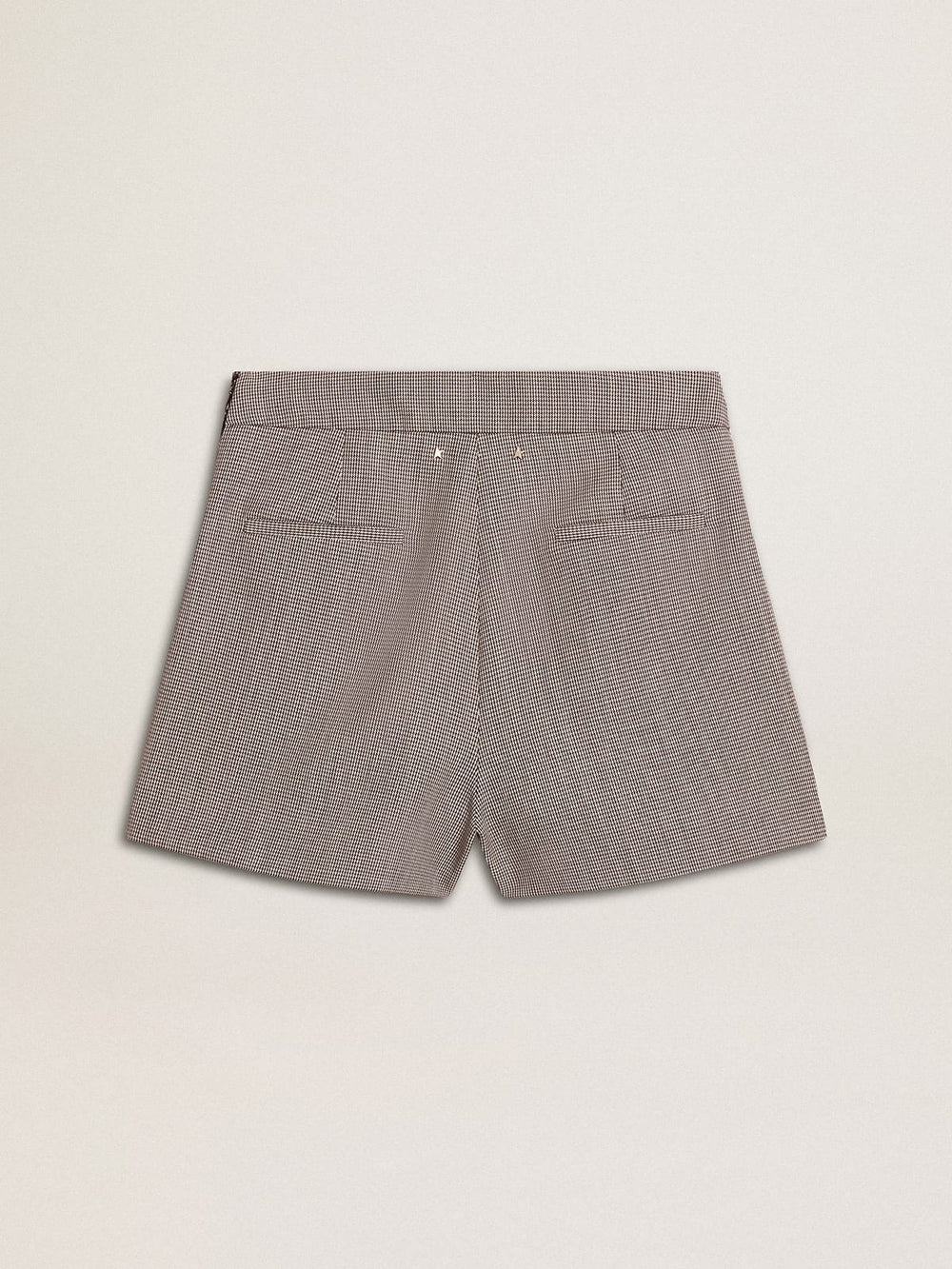 Golden Goose Women's gray mini shorts in houndstooth wool