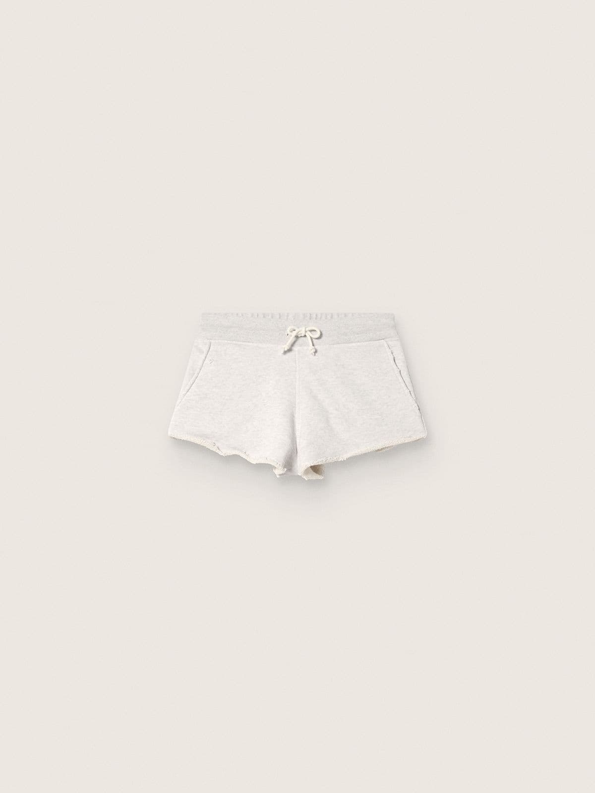 Golden Goose Star women’s shorts in gray melange fleece