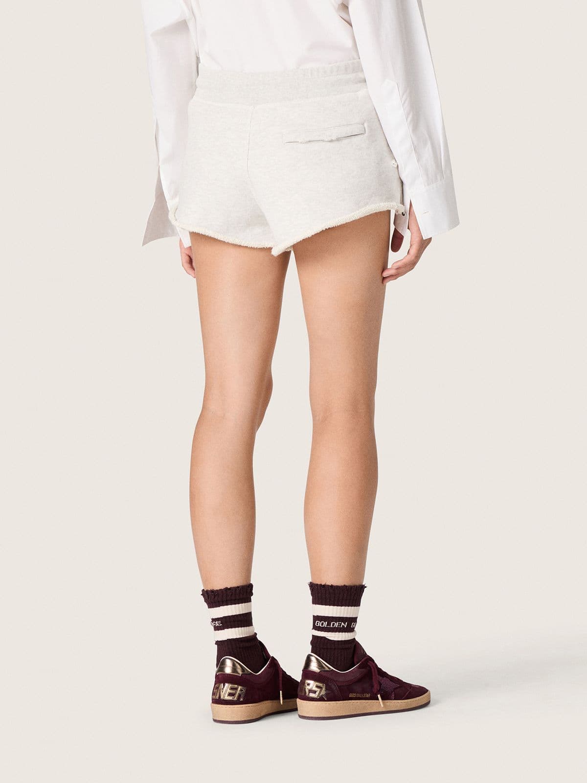Golden Goose Star women’s shorts in gray melange fleece