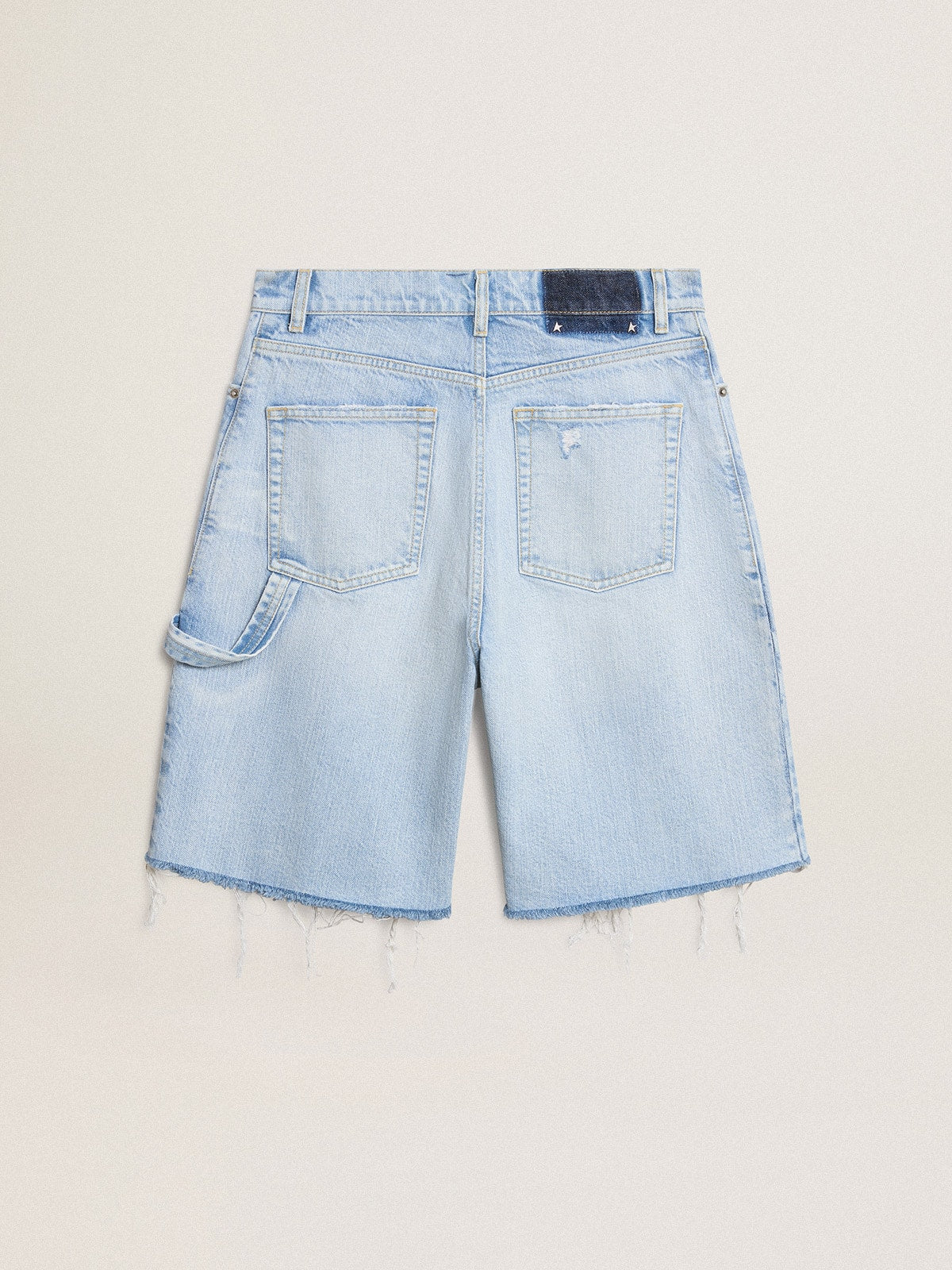 Golden Goose Women's Bermuda shorts in lived-in effect denim