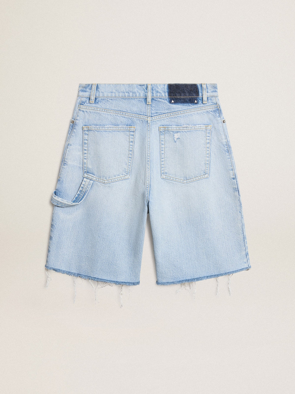 Golden Goose Women's Bermuda shorts in lived-in effect denim