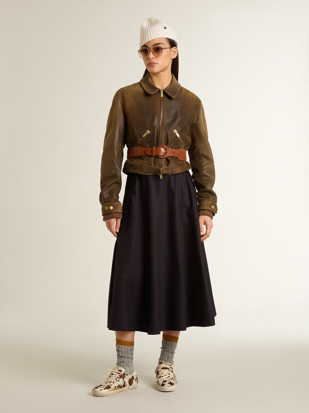 Golden Goose Women’s midnight blue wool skirt