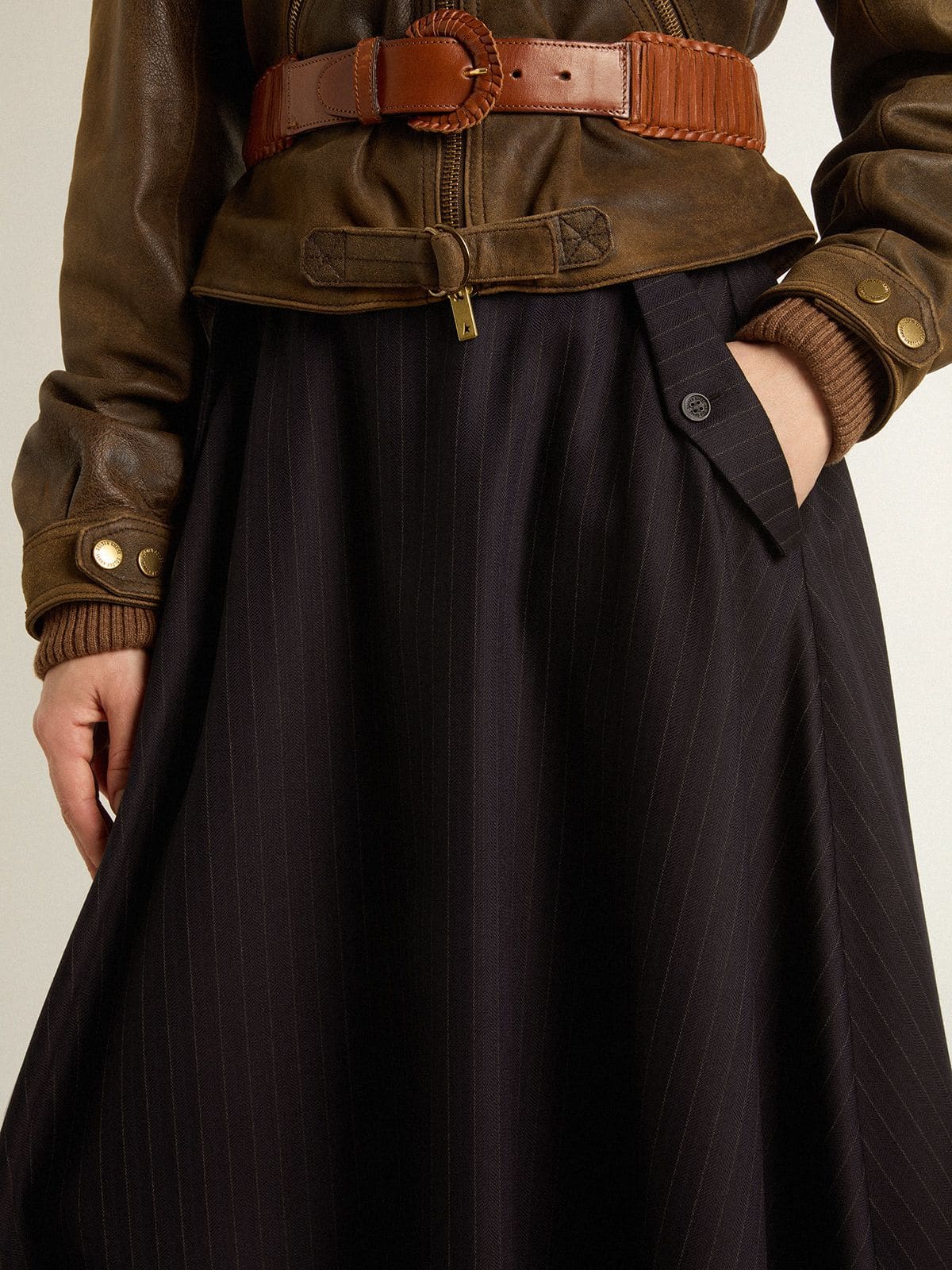 Golden Goose Women’s midnight blue wool skirt