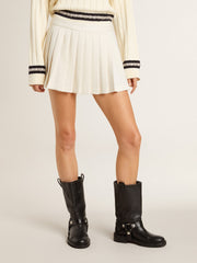 Golden Goose White pleated Star miniskirt