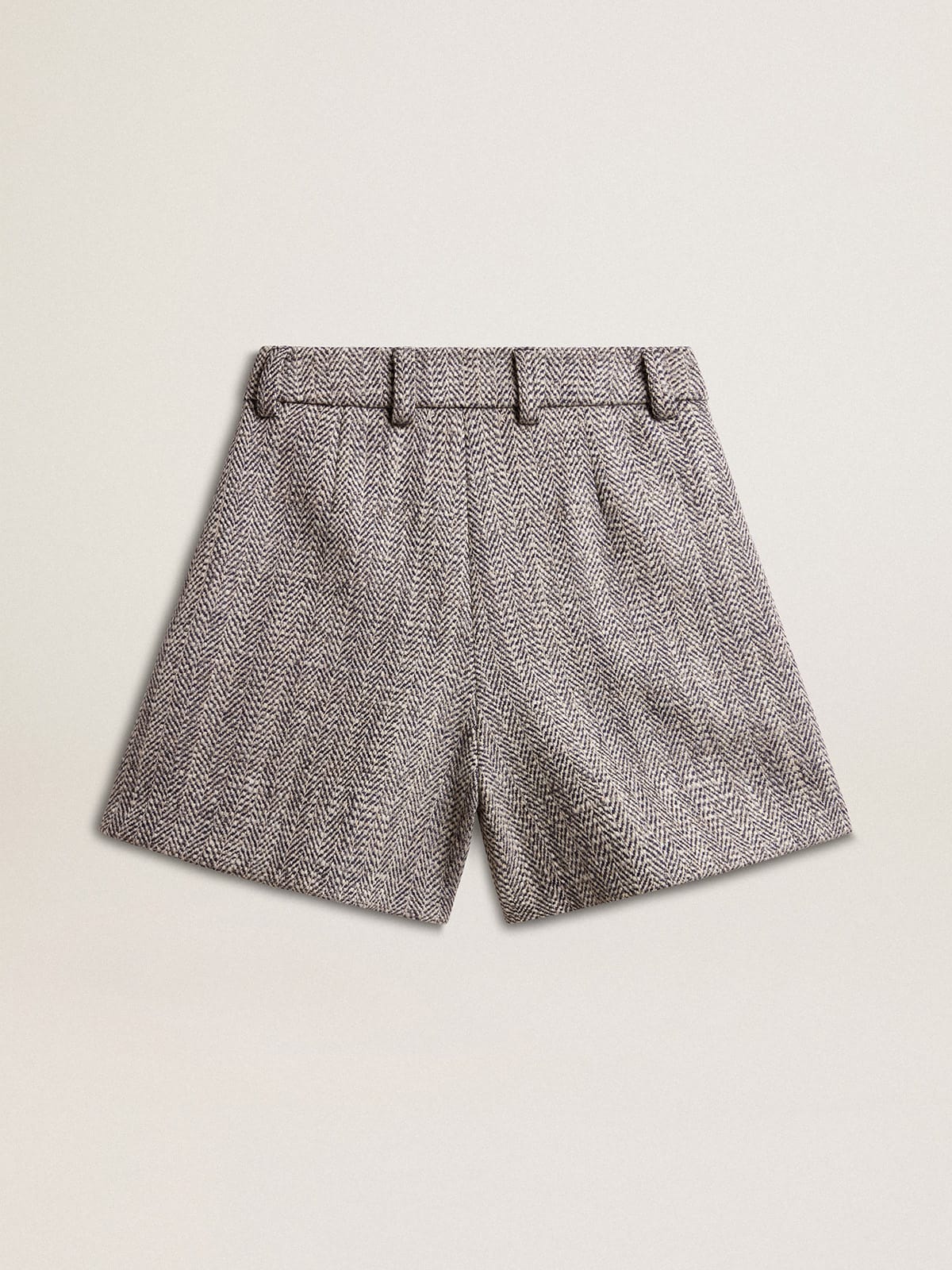 Golden Goose Women’s ecru brown shorts in herringbone wool