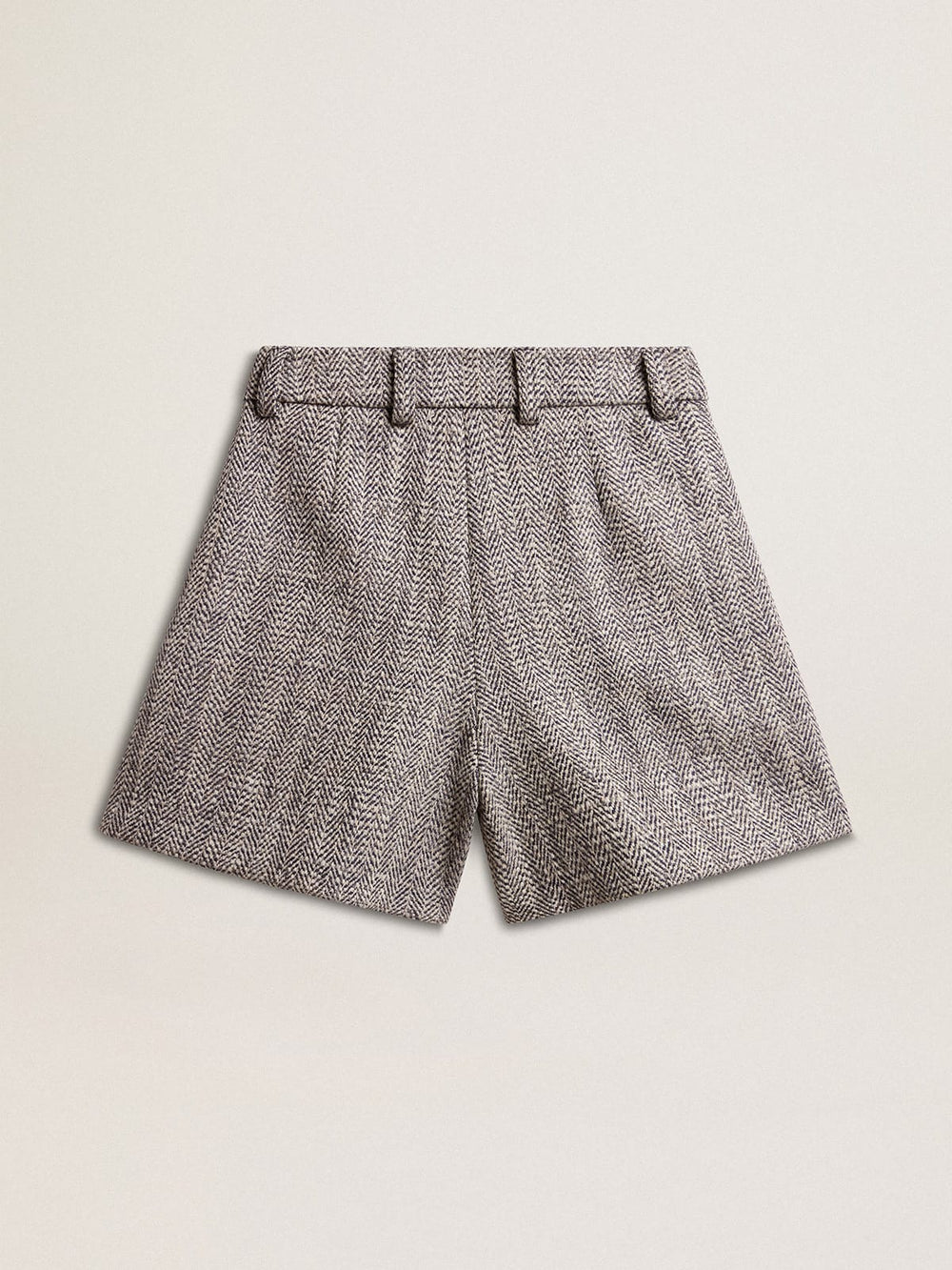 Golden Goose Women’s ecru brown shorts in herringbone wool