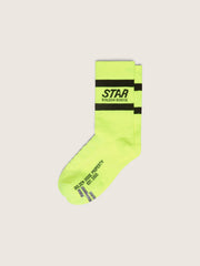 Golden Goose Neon yellow sports socks with black stripes