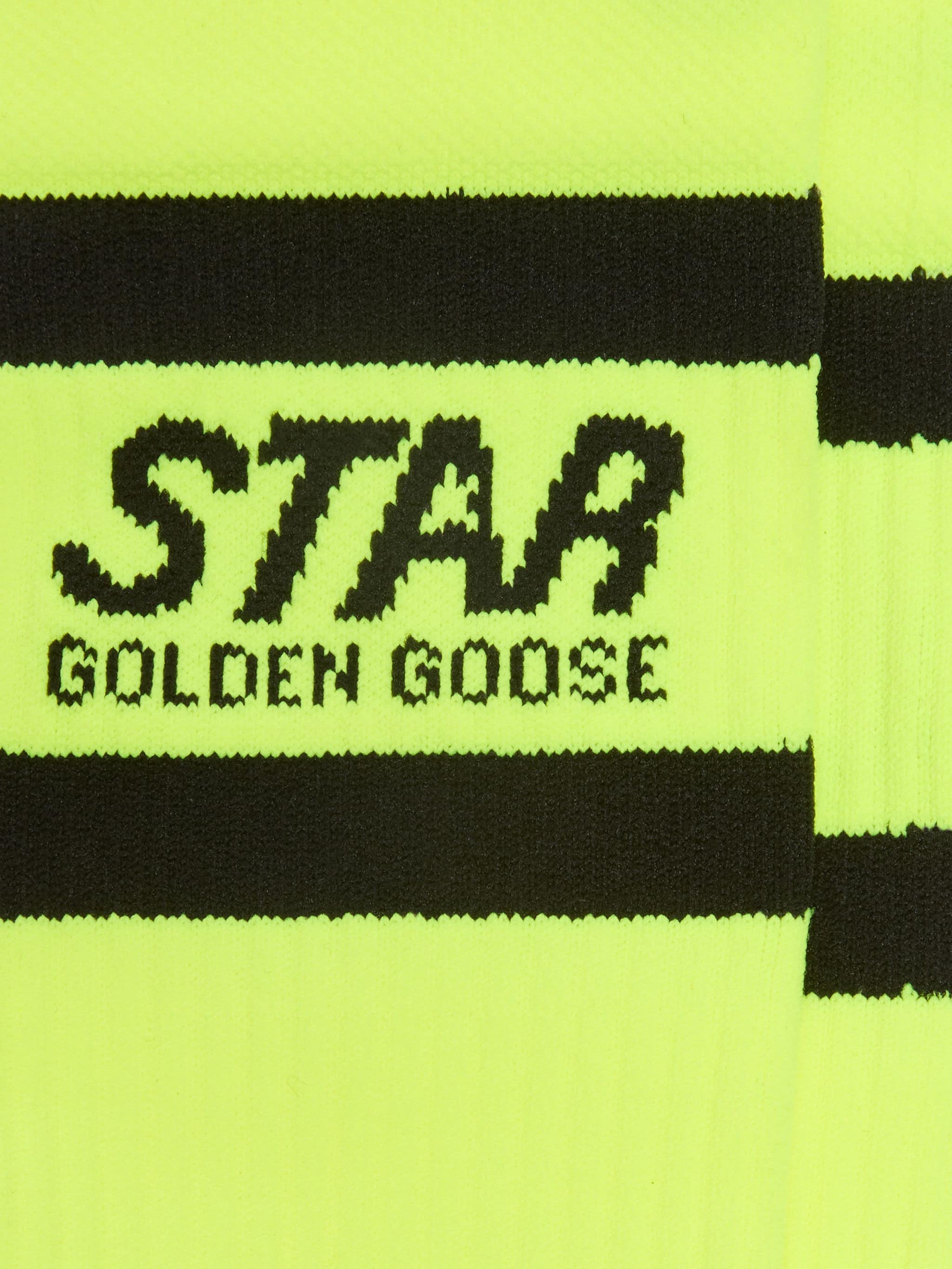 Golden Goose Neon yellow sports socks with black stripes