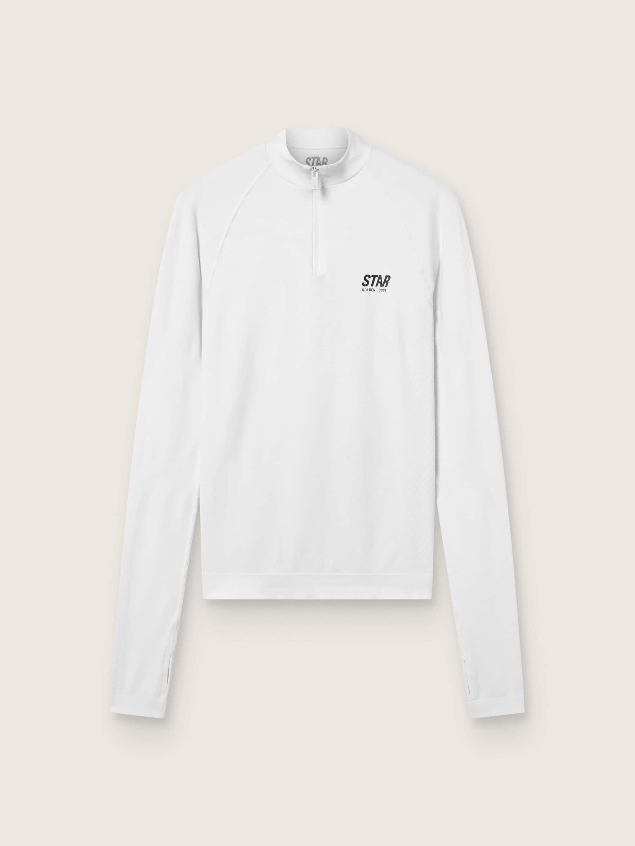 Golden Goose Women's white long-sleeve sports top with zip