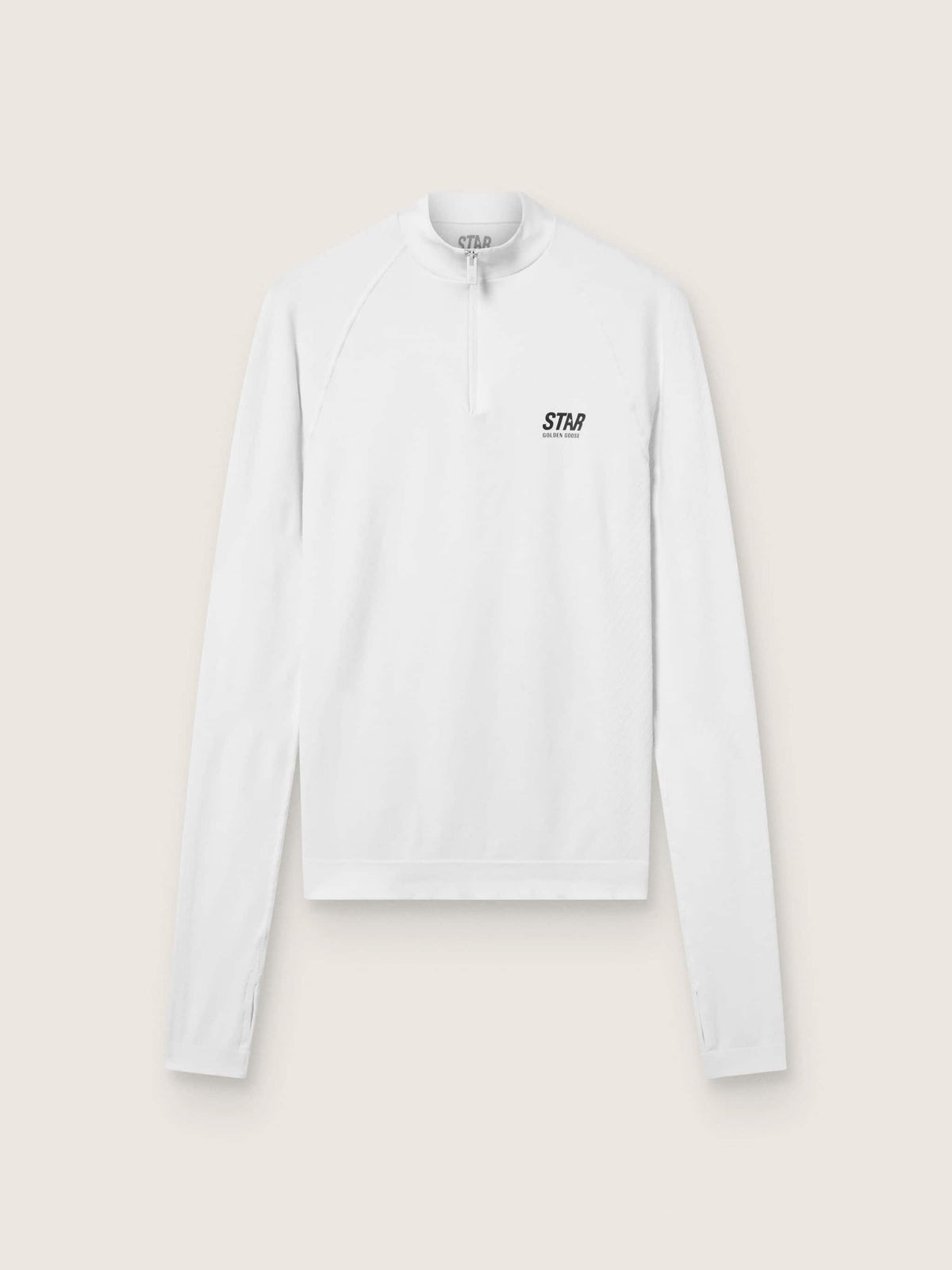 Golden Goose Women's white long-sleeve sports top with zip