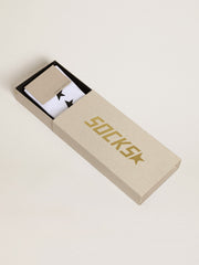 Golden Goose Worn white socks with contrasting black stars
