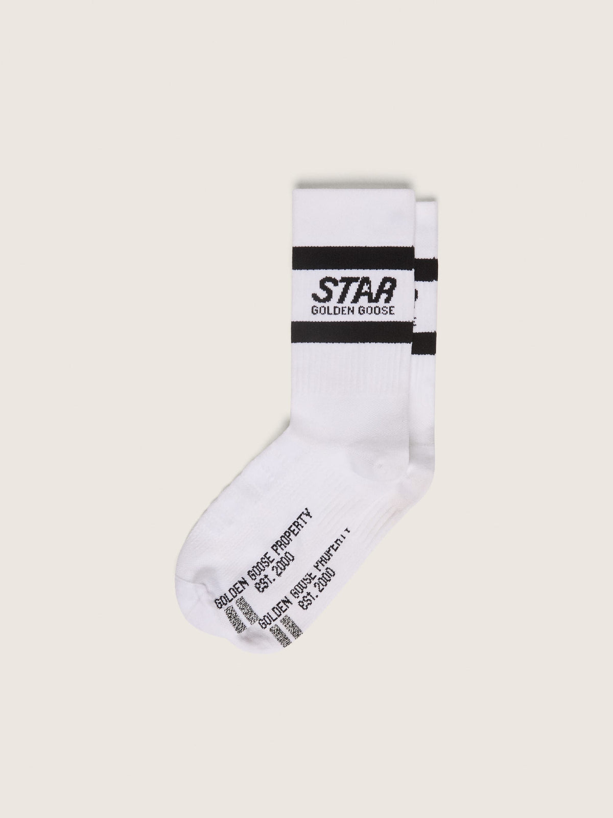 Golden Goose White sports socks with black stripes
