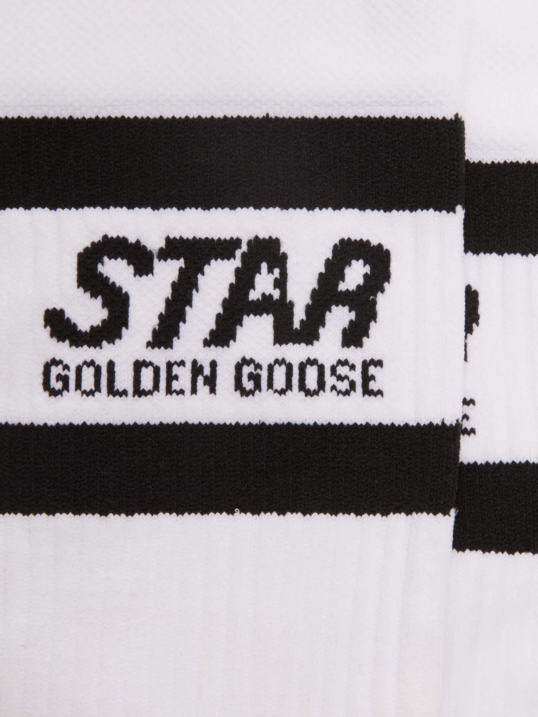 Golden Goose White sports socks with black stripes