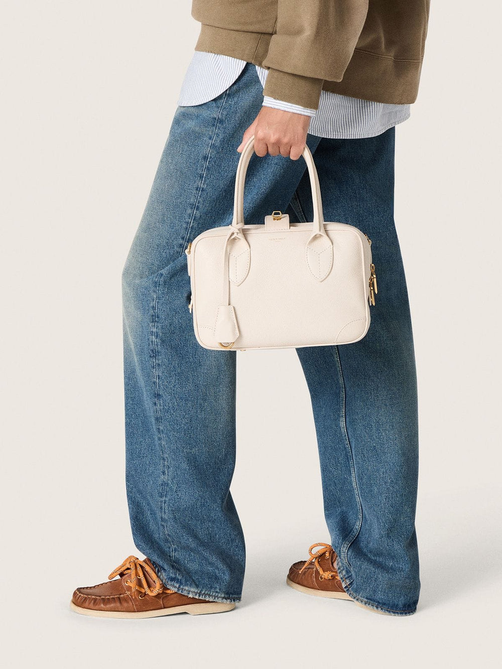 Golden Goose Vita Bag in butter-colored leather with gold details