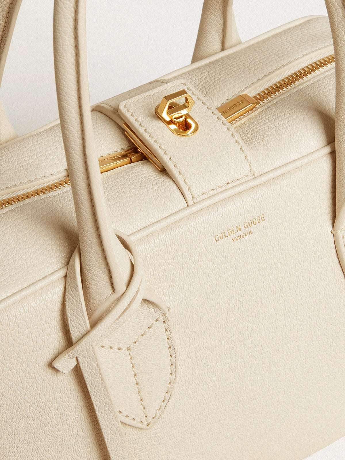 Golden Goose Vita Bag in butter-colored leather with gold details