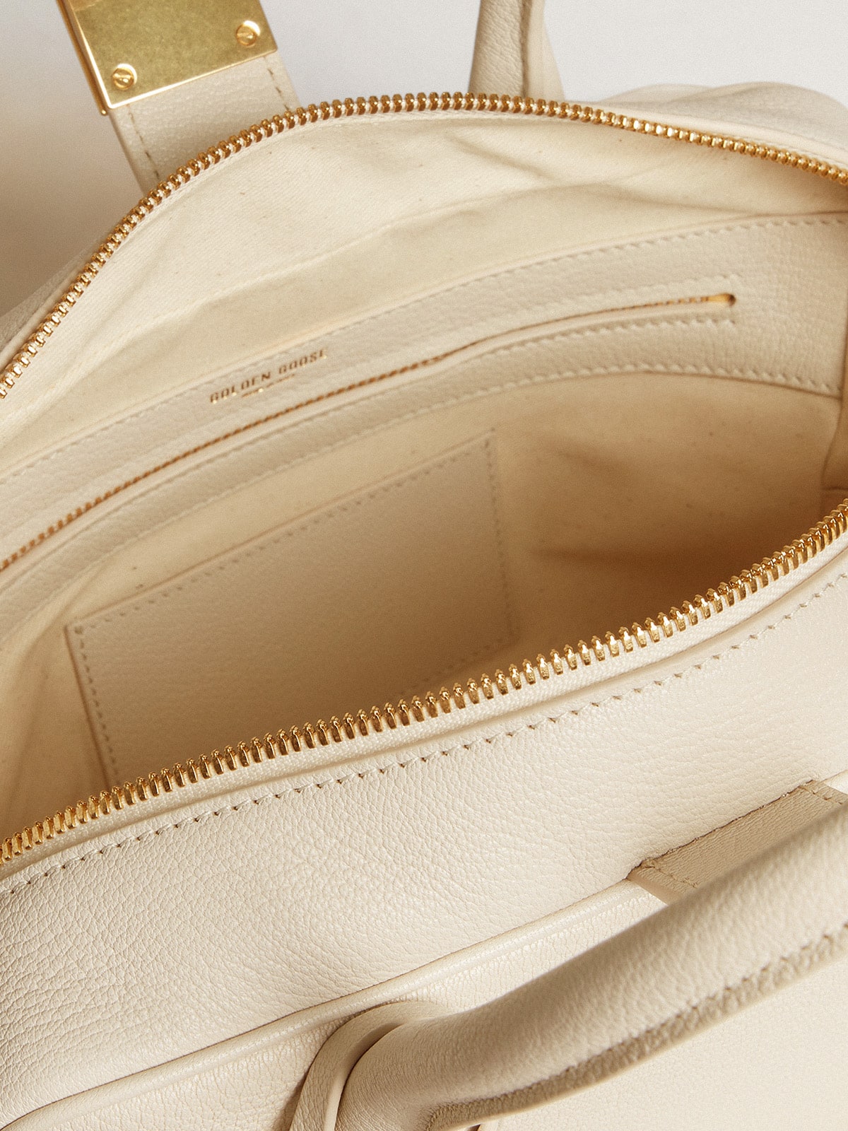 Golden Goose Vita Bag in butter-colored leather with gold details