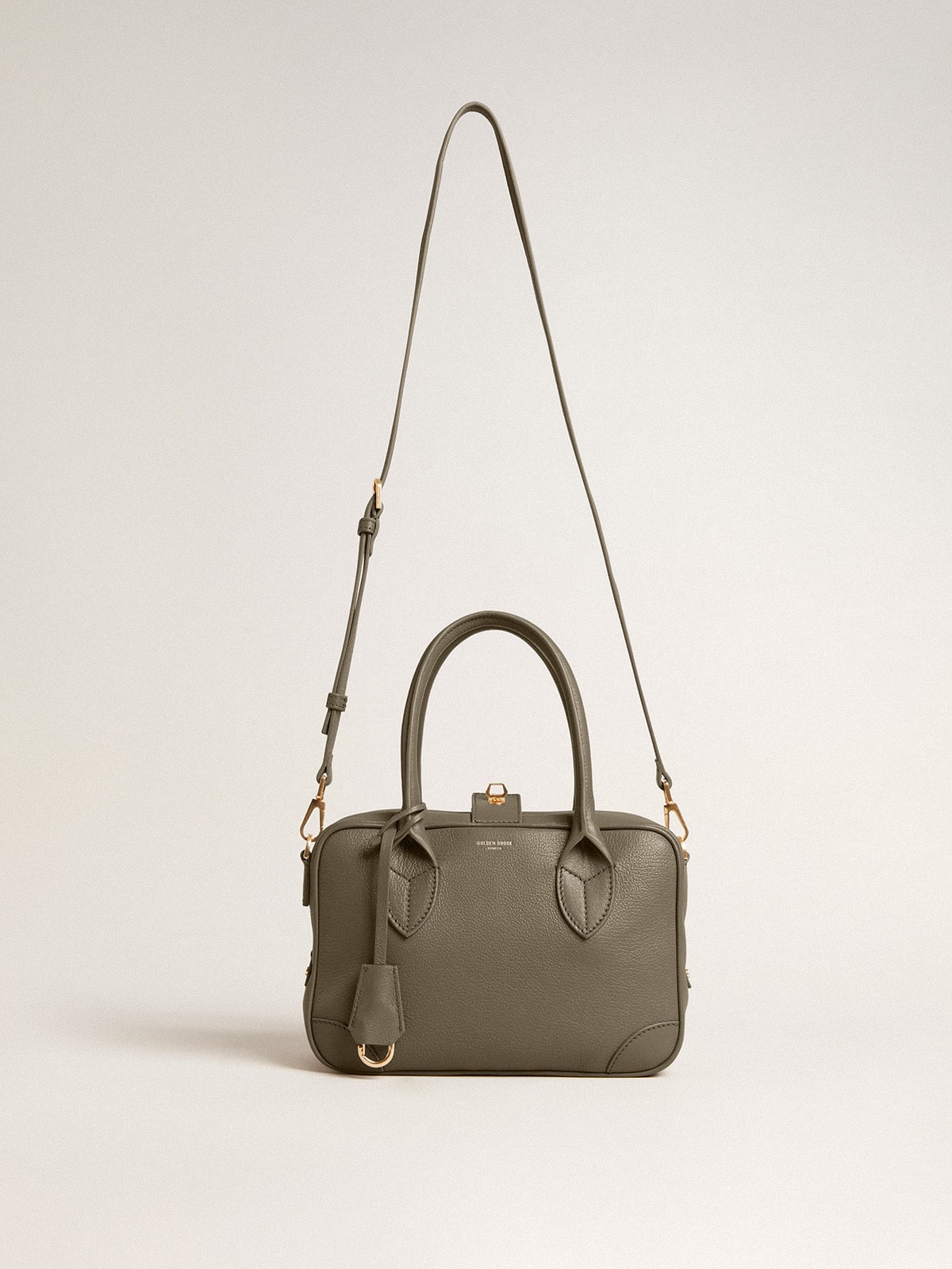 Golden Goose Vita Bag in sage-green leather with gold details