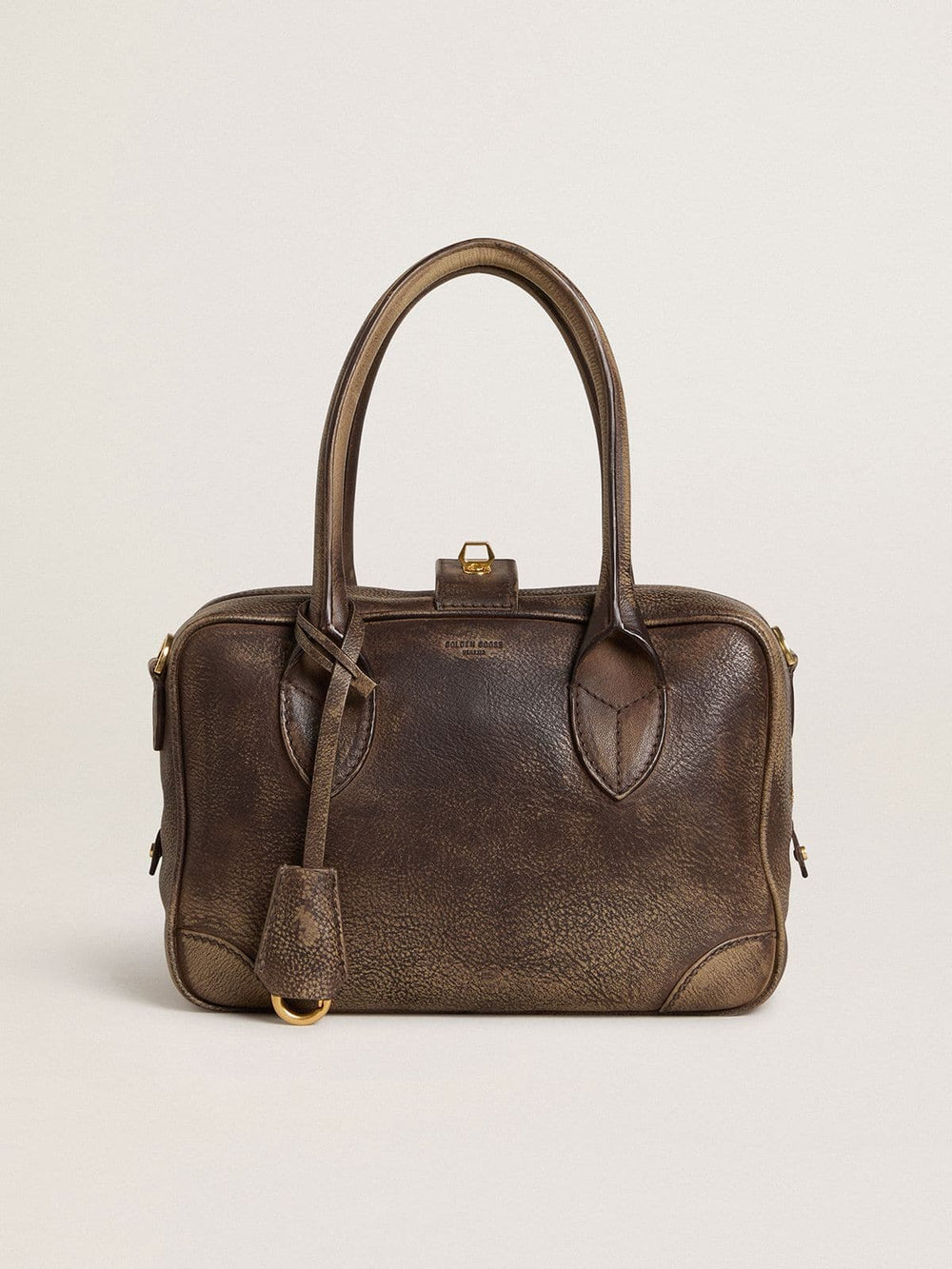 Golden Goose Vita Bag in brown vintage leather with gold details