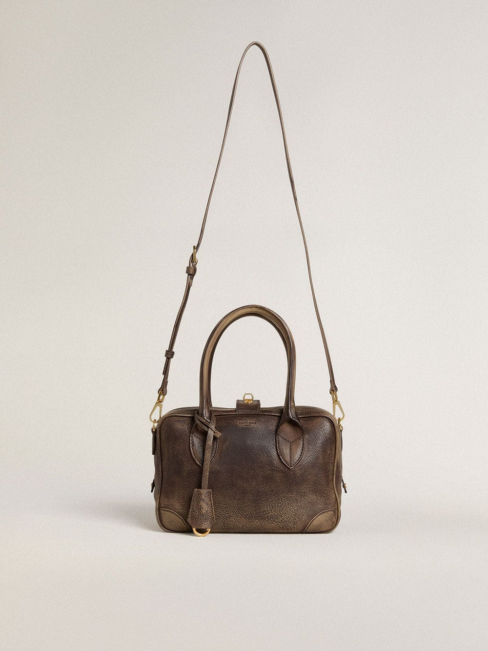 Golden Goose Vita Bag in brown vintage leather with gold details