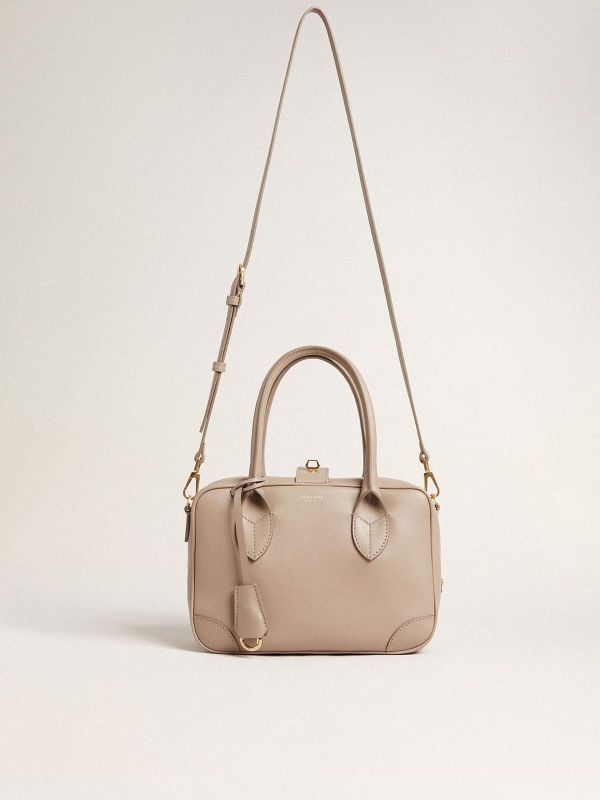 Golden Goose Vita Bag in taupe leather with gold details