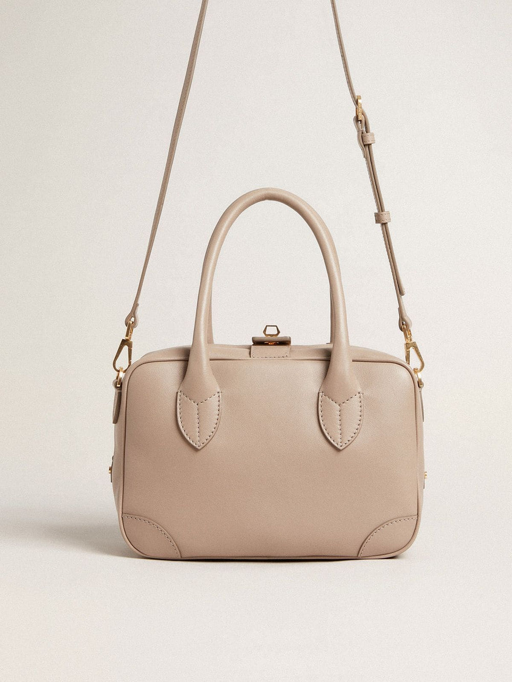 Golden Goose Vita Bag in taupe leather with gold details