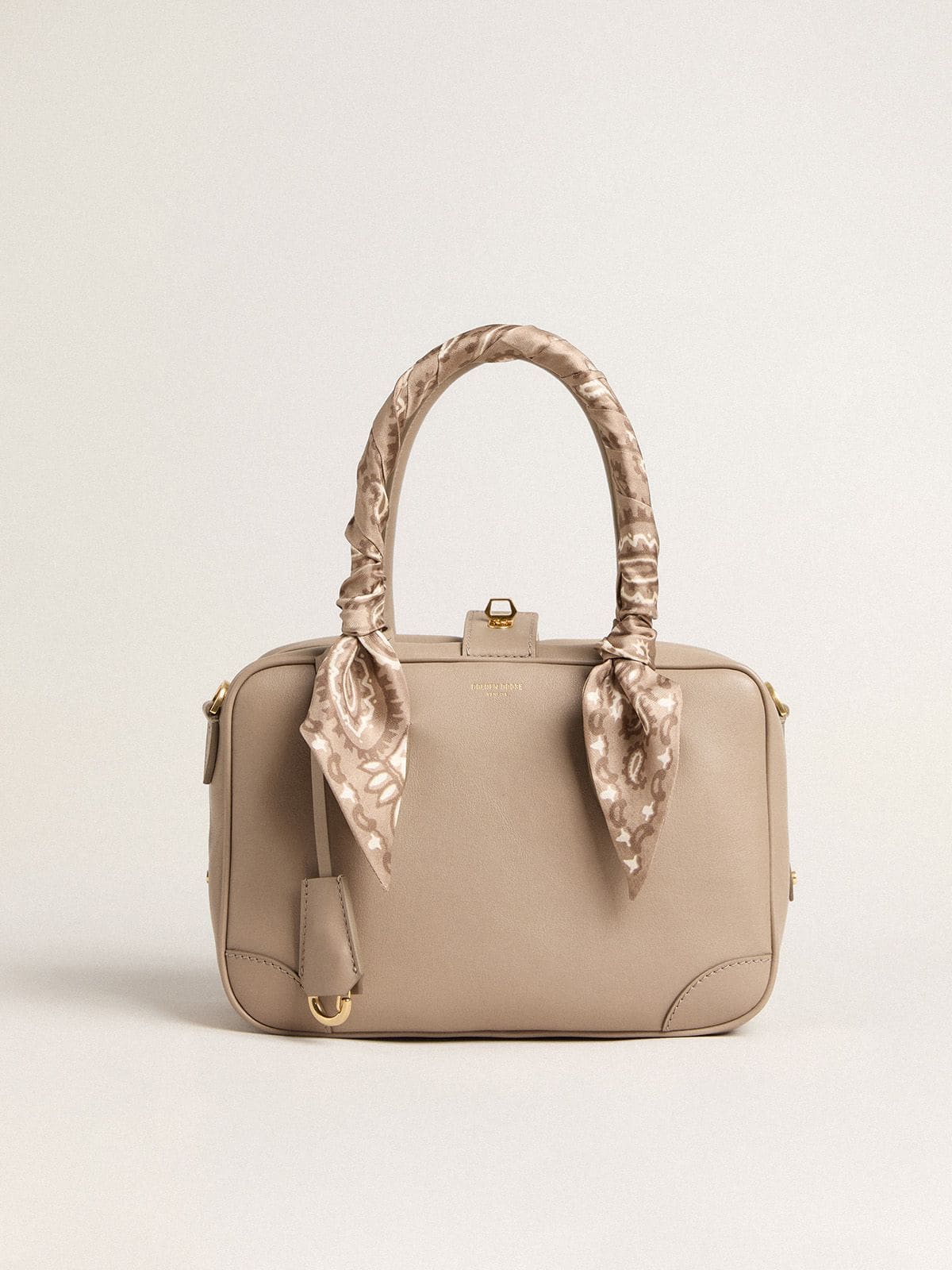 Golden Goose Vita Bag in taupe leather with gold details