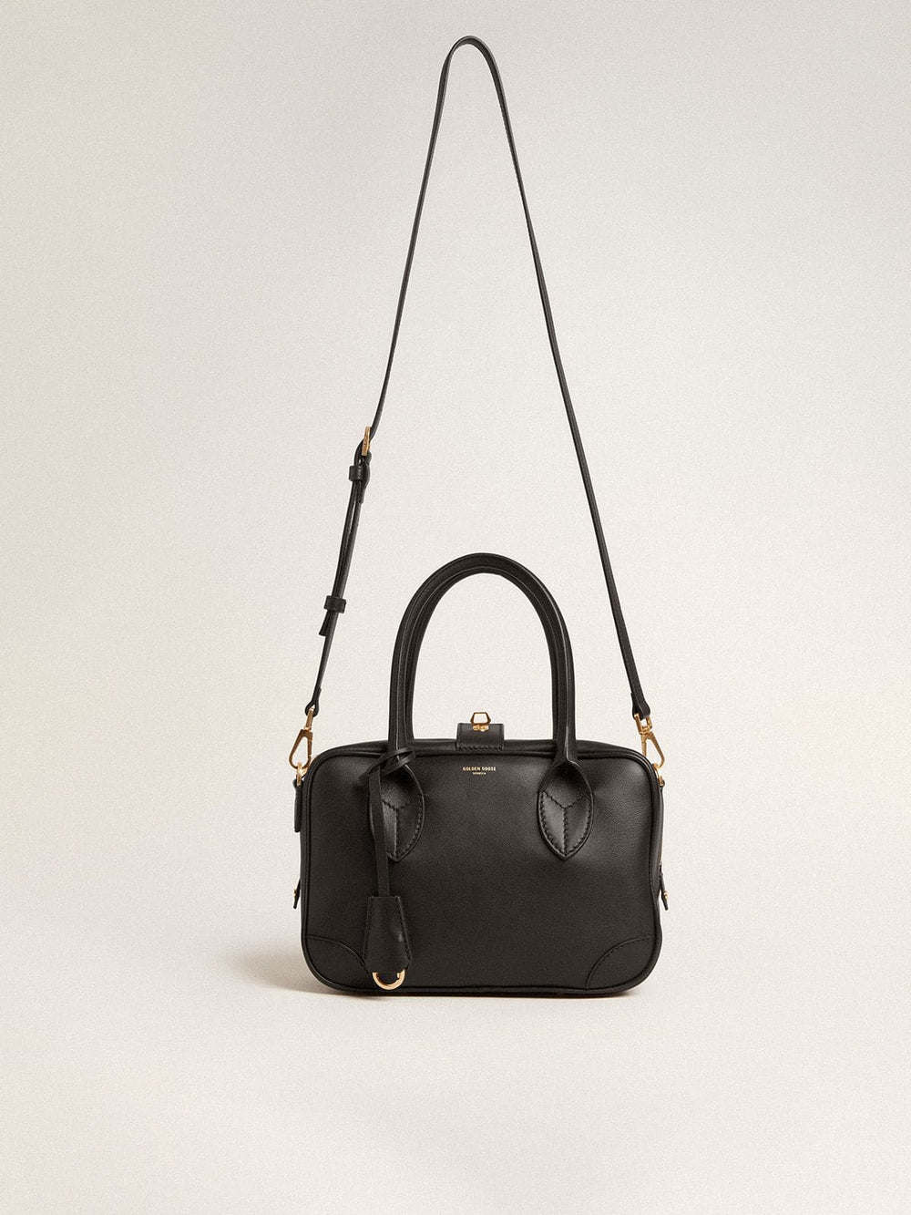 Golden Goose Vita Bag in smooth black leather with gold details