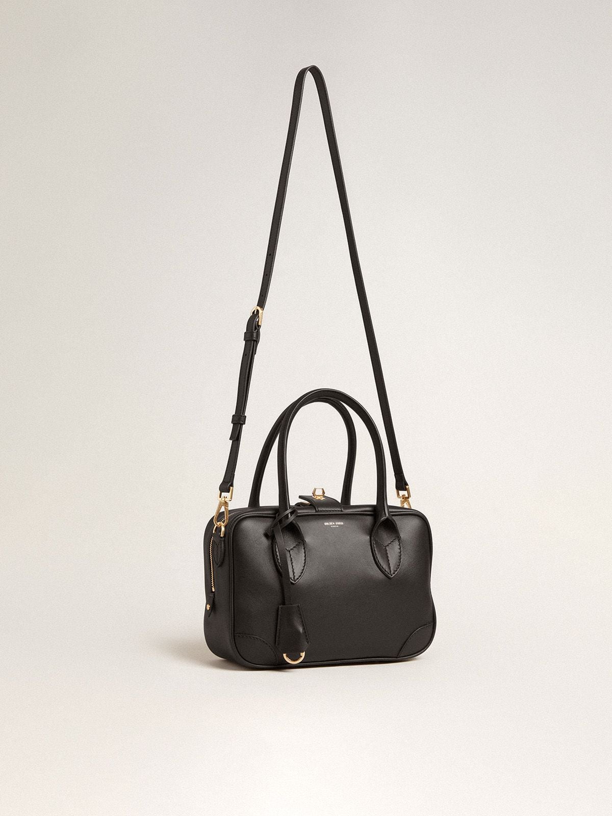 Golden Goose Vita Bag in smooth black leather with gold details