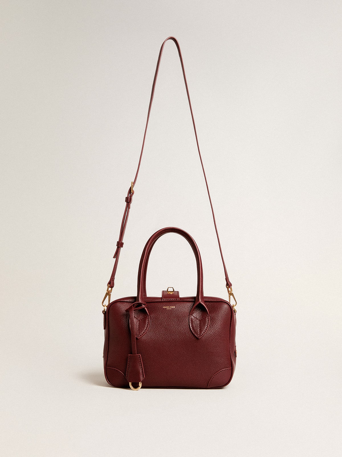 Golden Goose Vita Bag in burgundy leather with gold details