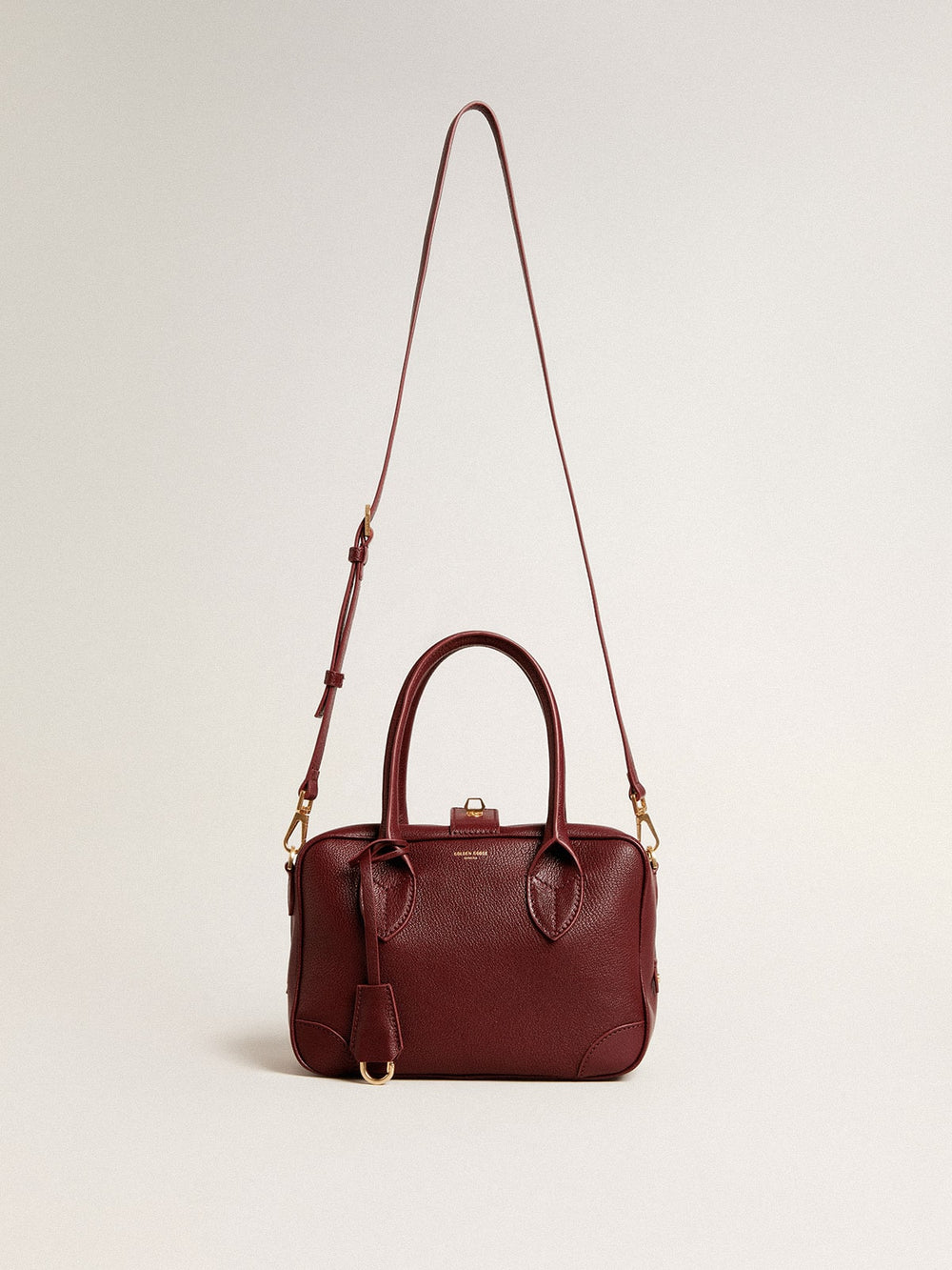 Golden Goose Vita Bag in burgundy leather with gold details