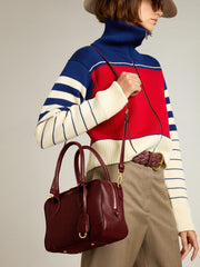 Golden Goose Vita Bag in burgundy leather with gold details