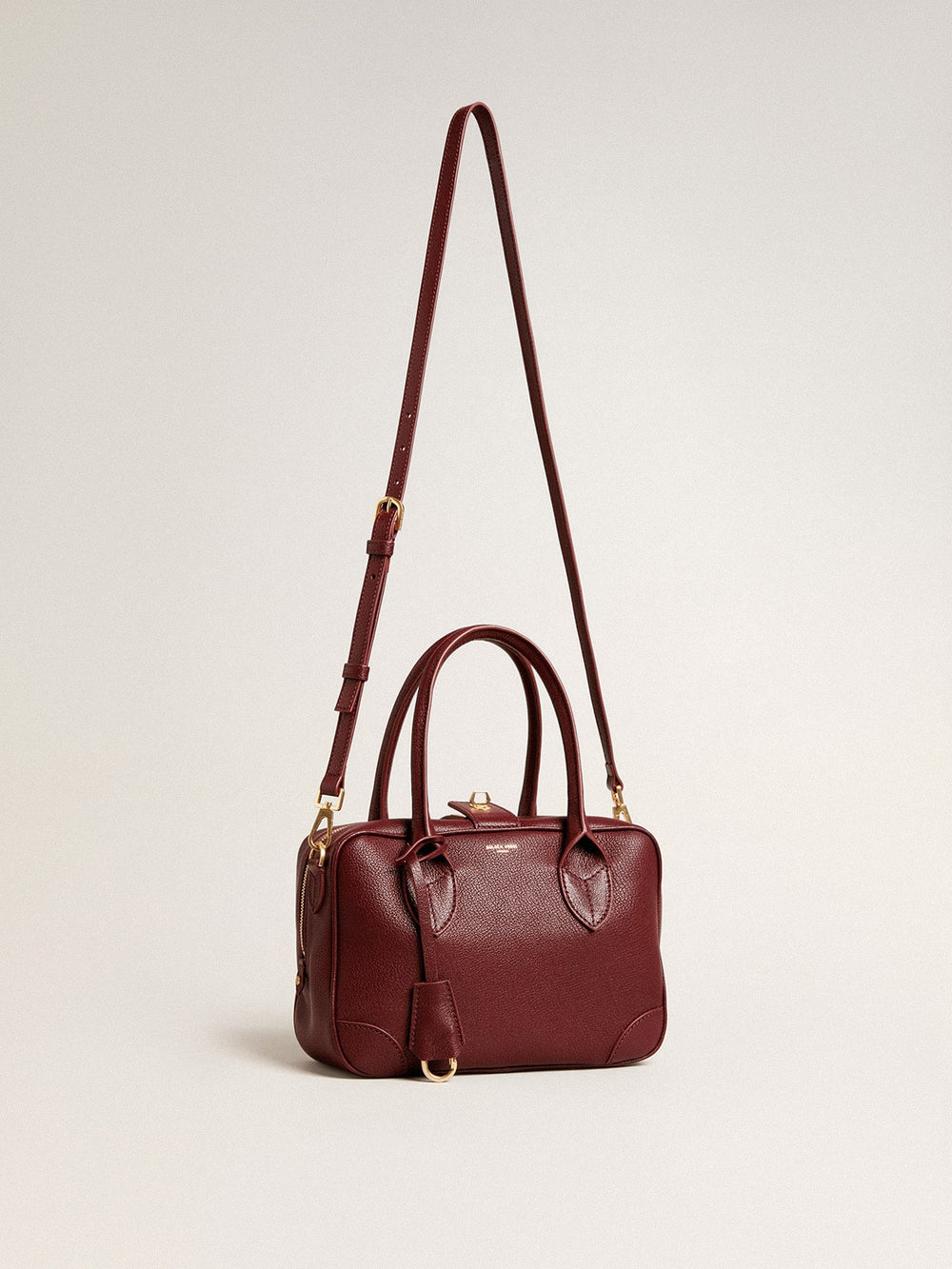 Golden Goose Vita Bag in burgundy leather with gold details