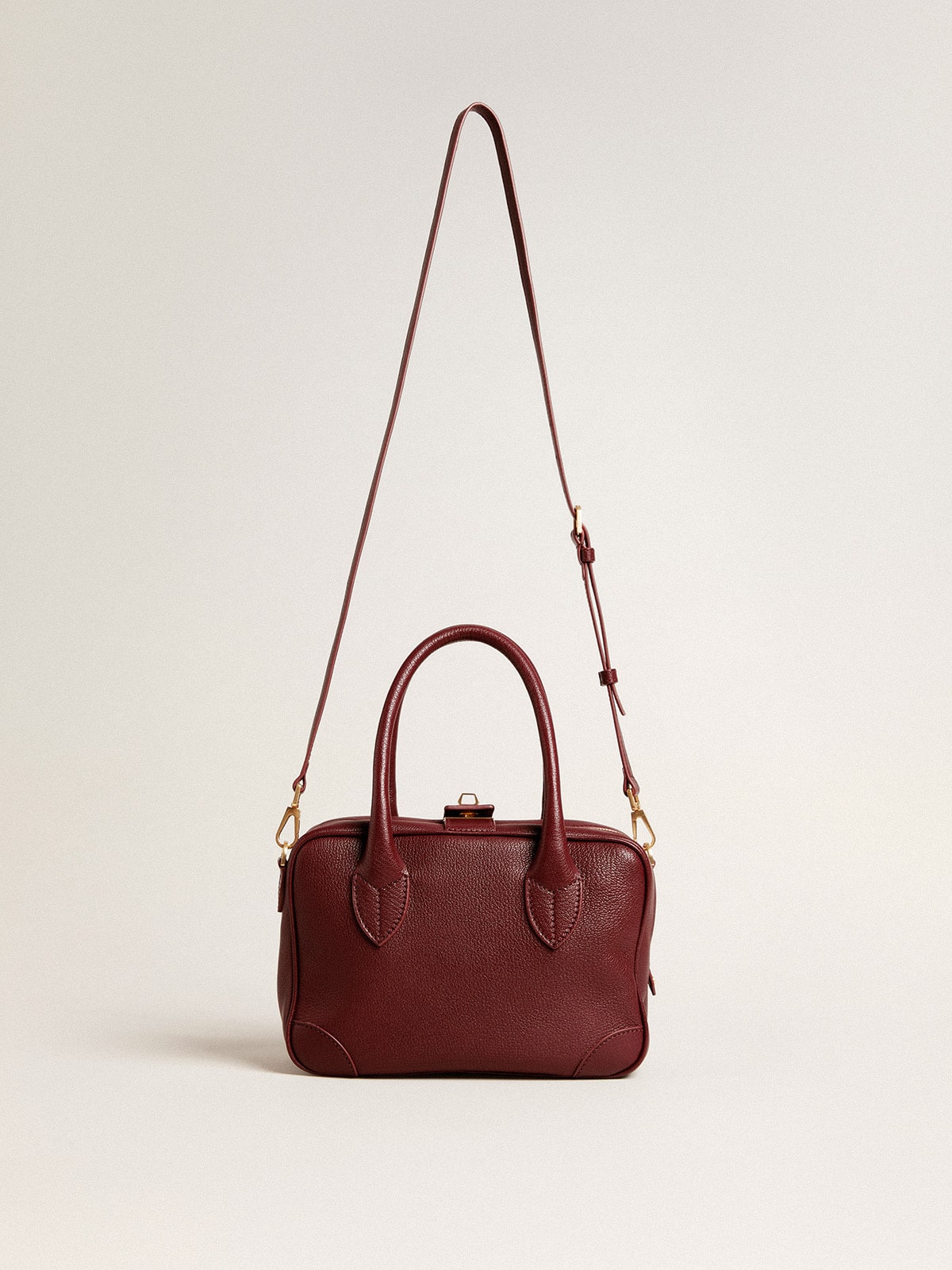 Golden Goose Vita Bag in burgundy leather with gold details