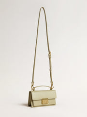 Golden Goose Small Venezia Bag in light green python-print leather with gold details